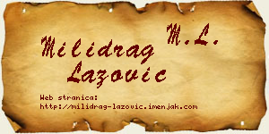 Milidrag Lazović vizit kartica